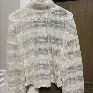 Express Ivory Lace Blouse